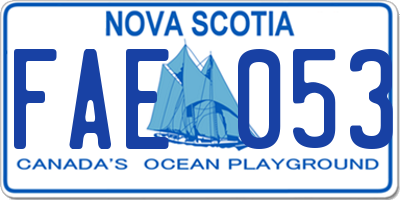 NS license plate FAE053