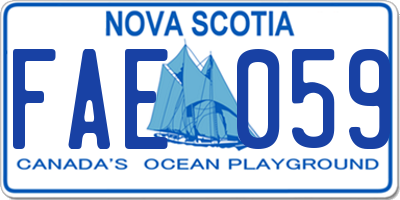 NS license plate FAE059