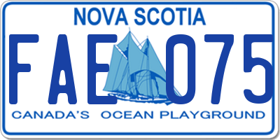 NS license plate FAE075