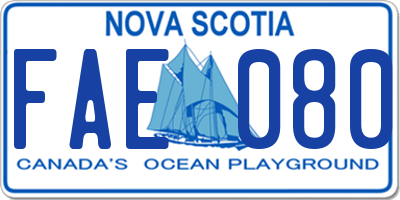 NS license plate FAE080