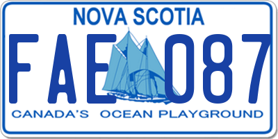 NS license plate FAE087
