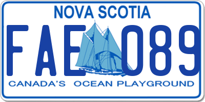 NS license plate FAE089