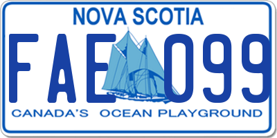 NS license plate FAE099