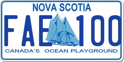 NS license plate FAE100