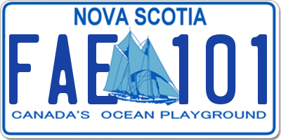 NS license plate FAE101