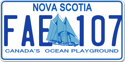 NS license plate FAE107