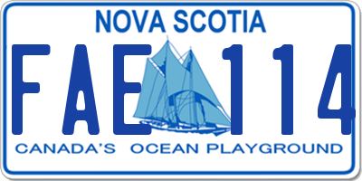 NS license plate FAE114