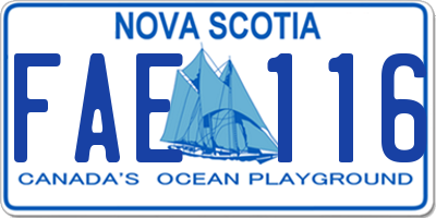 NS license plate FAE116