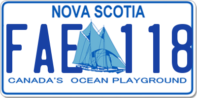 NS license plate FAE118