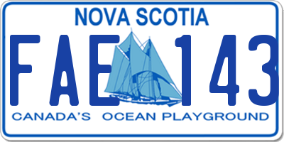 NS license plate FAE143