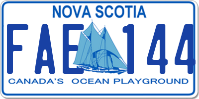 NS license plate FAE144