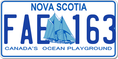 NS license plate FAE163