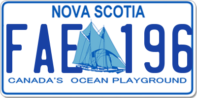 NS license plate FAE196