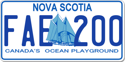 NS license plate FAE200