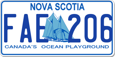 NS license plate FAE206