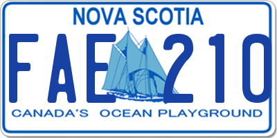 NS license plate FAE210