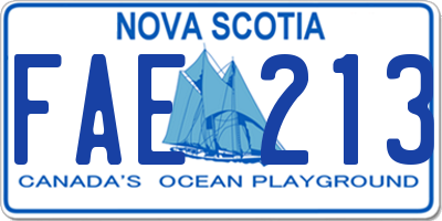 NS license plate FAE213