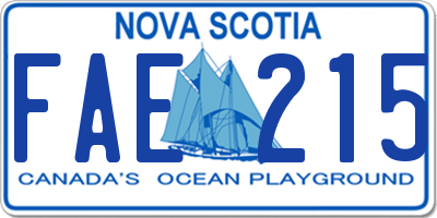 NS license plate FAE215