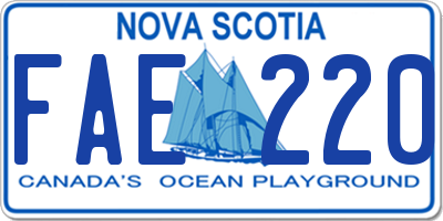 NS license plate FAE220