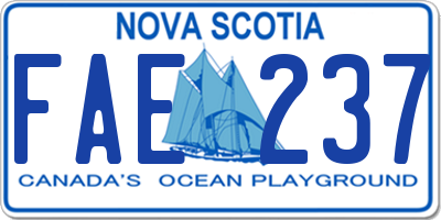 NS license plate FAE237
