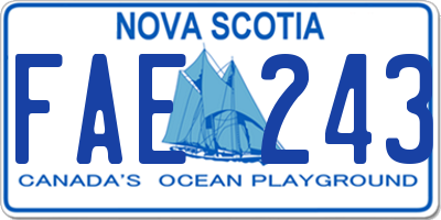NS license plate FAE243
