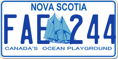 NS license plate FAE244