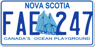 NS license plate FAE247