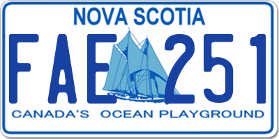 NS license plate FAE251