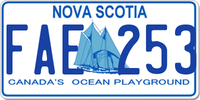 NS license plate FAE253