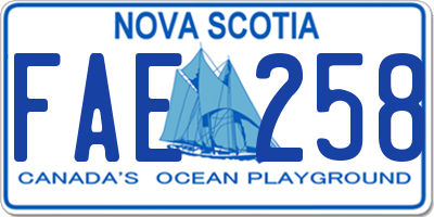 NS license plate FAE258