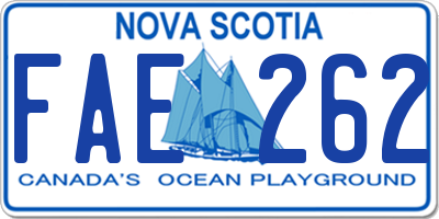 NS license plate FAE262