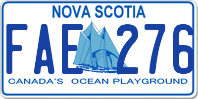NS license plate FAE276