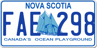 NS license plate FAE298