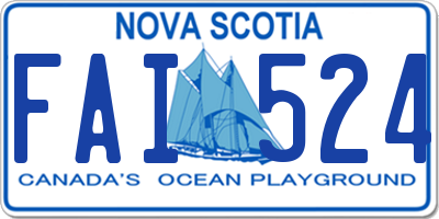 NS license plate FAI524