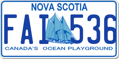 NS license plate FAI536