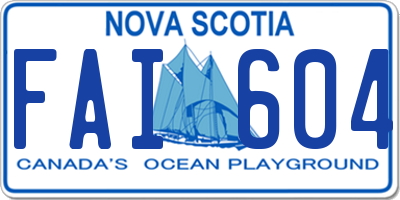 NS license plate FAI604