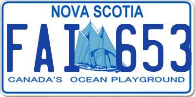 NS license plate FAI653