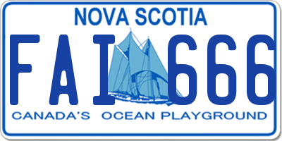 NS license plate FAI666