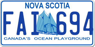 NS license plate FAI694