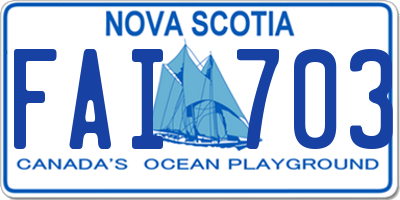 NS license plate FAI703