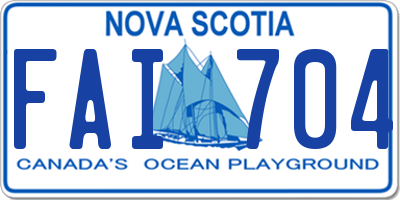 NS license plate FAI704