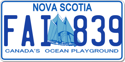 NS license plate FAI839