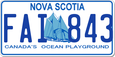 NS license plate FAI843