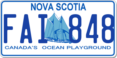 NS license plate FAI848