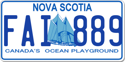 NS license plate FAI889