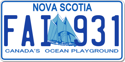 NS license plate FAI931