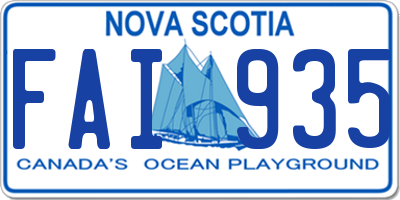 NS license plate FAI935