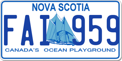 NS license plate FAI959