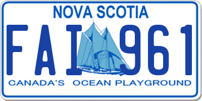 NS license plate FAI961