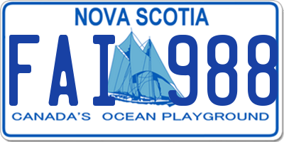NS license plate FAI988